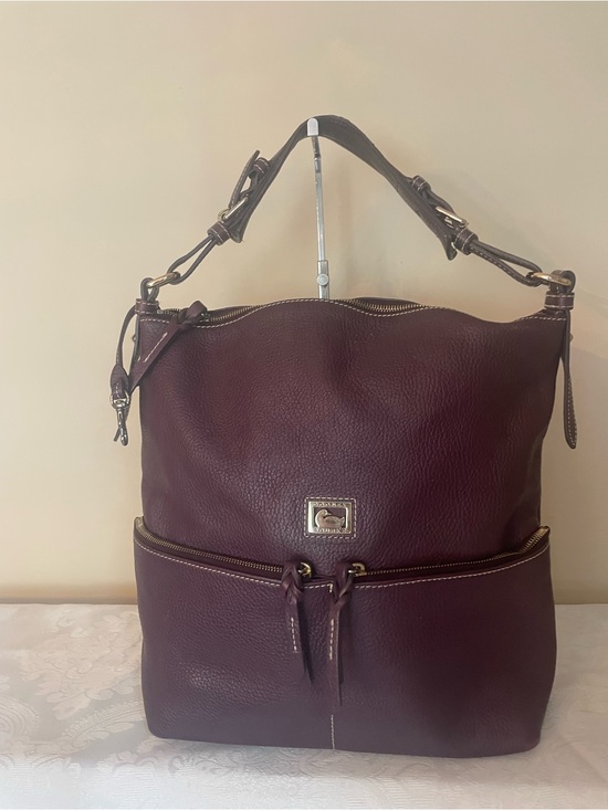 Dooney & Bourke Handbags - Dooney & Bourke Gracie Plum Pebbled Leather Hobo Shoulder Bag